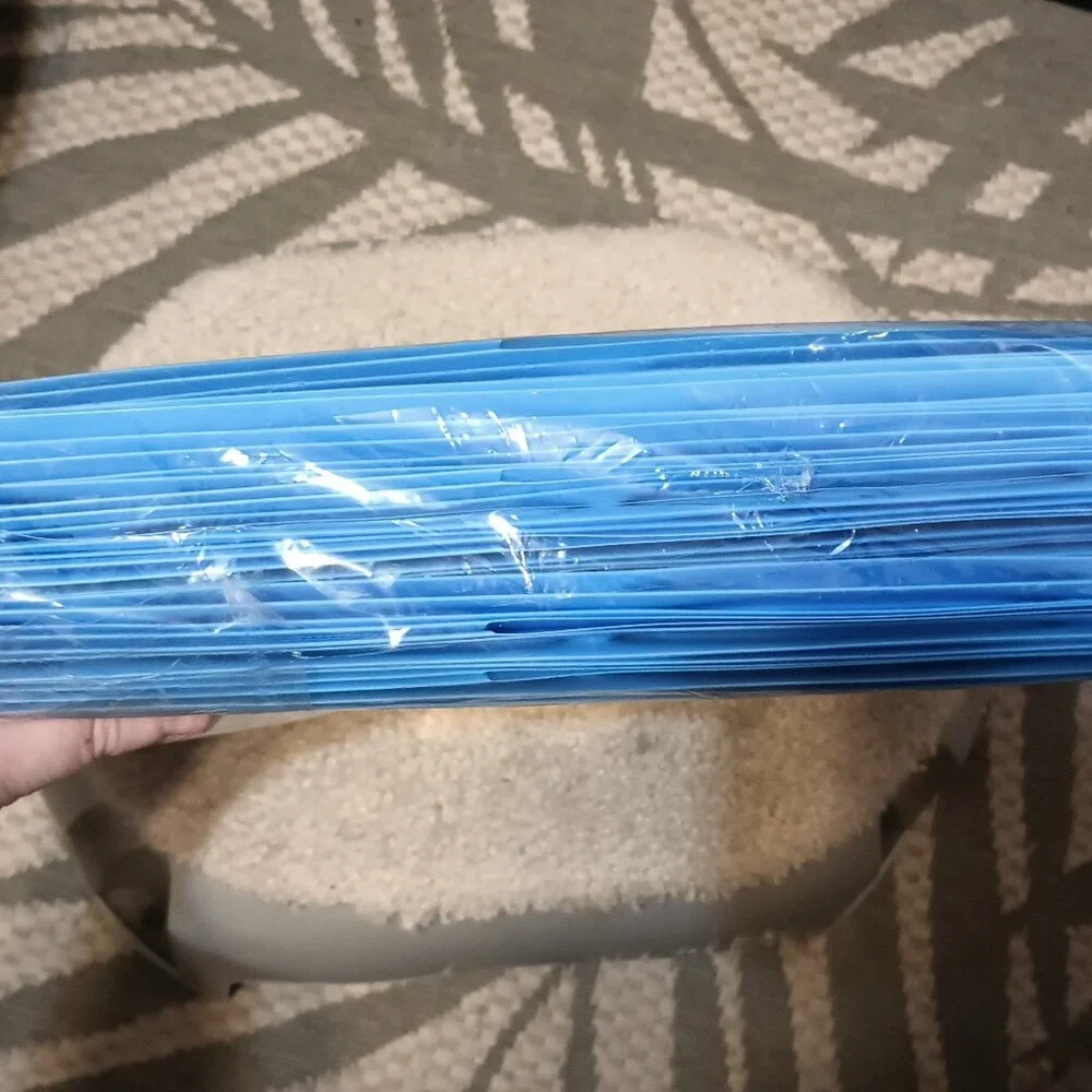 NWT~ 24 Pk. Better Office Products Light Blue Plastic 2 Pocket Folders w/ Prongs